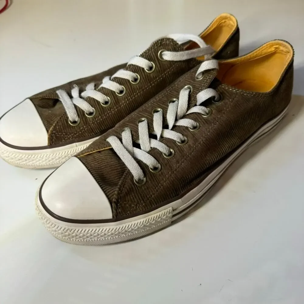 Converse All Star Low Top Brown Corduroy Sneakers Casual Lace Up Shoes - Picture 4 of 15